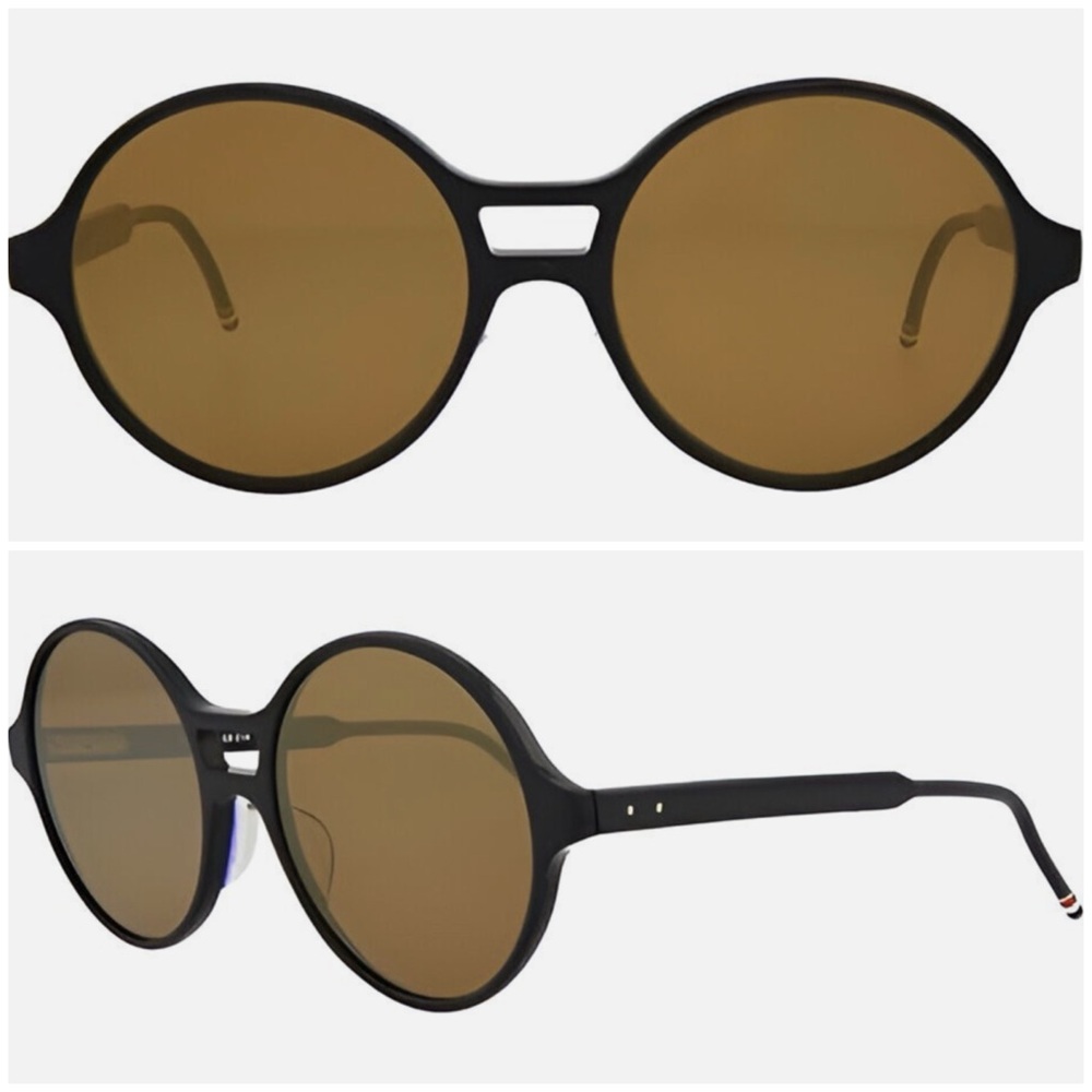Authentic Thom Browne Black Frame with Brown Lenses Sunglasses
